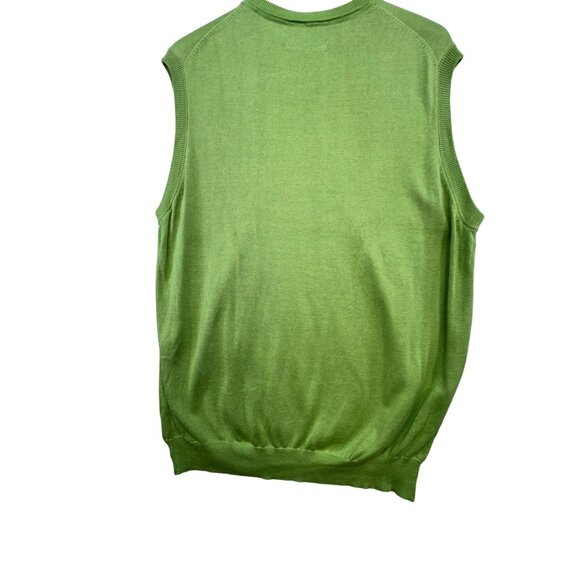 Kenneth Roberts Platinum Sleeveless Sweater Vest M Green Silk Blend - Picture 8 of 10